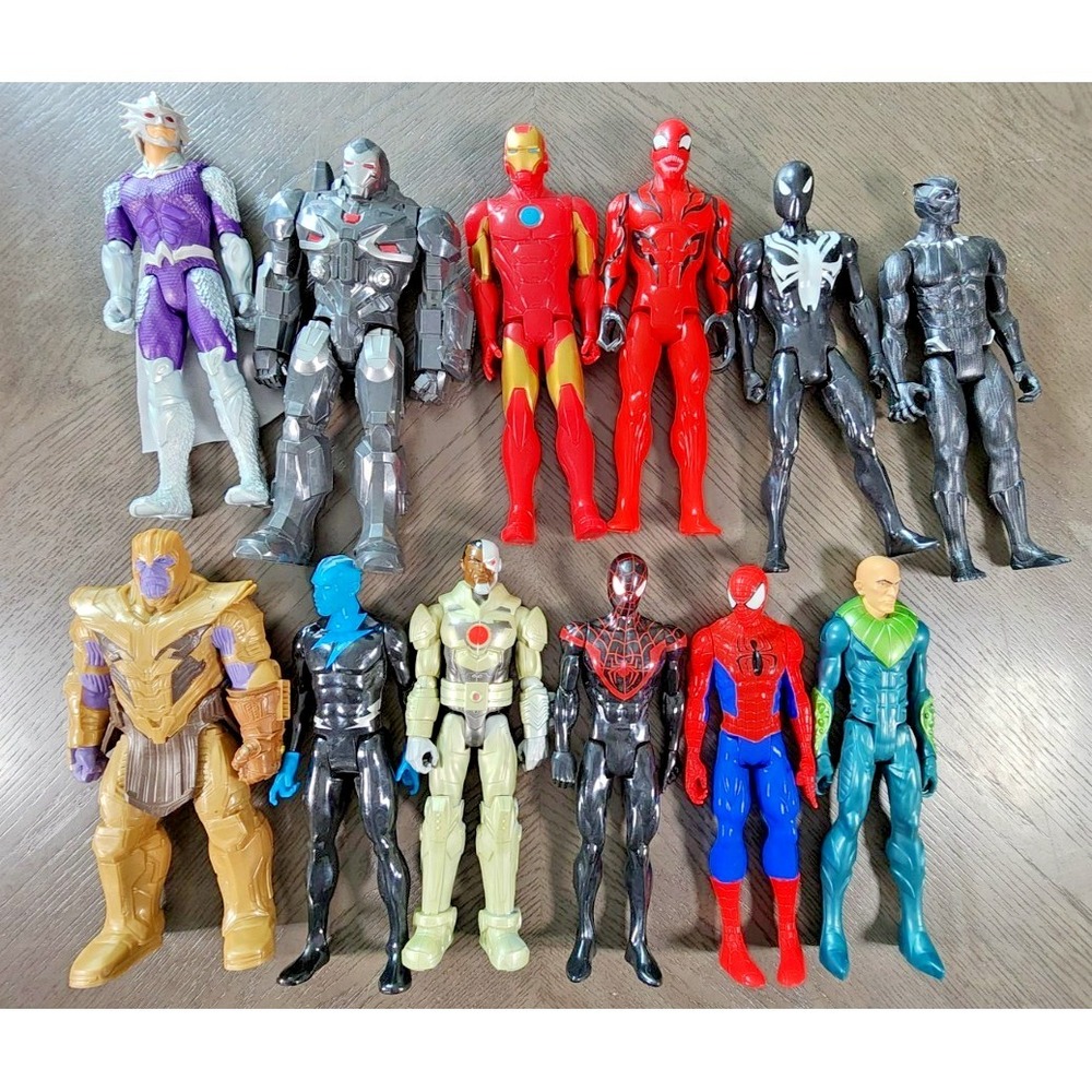 Marvel DC Action Figure Lot Thanos Iron Man War Machine Ocean Master Cyborg 12in